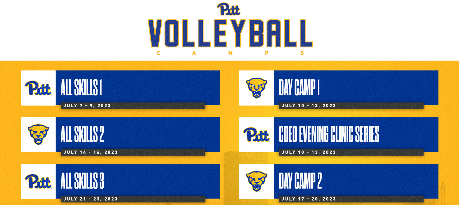 Pitt Volleyball Camps at University of Pittsburgh Pittsburgh, PA
